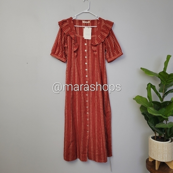 Christy Dawn The Darcy Dress Hibiscus Zinnia Stripe - Picture 3 of 7